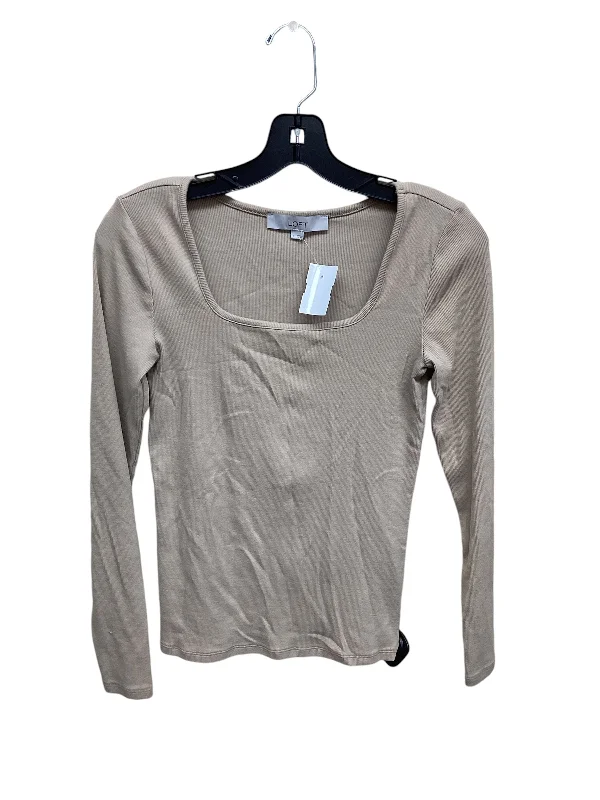 Top Long Sleeve By Loft In Tan, Size: S