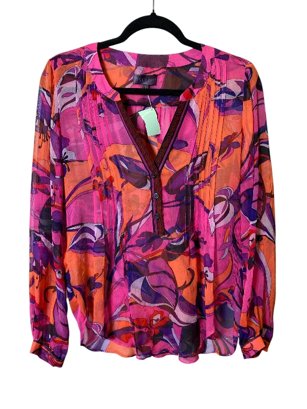 Top Long Sleeve By Hale Bob In Orange & Pink, Size: S