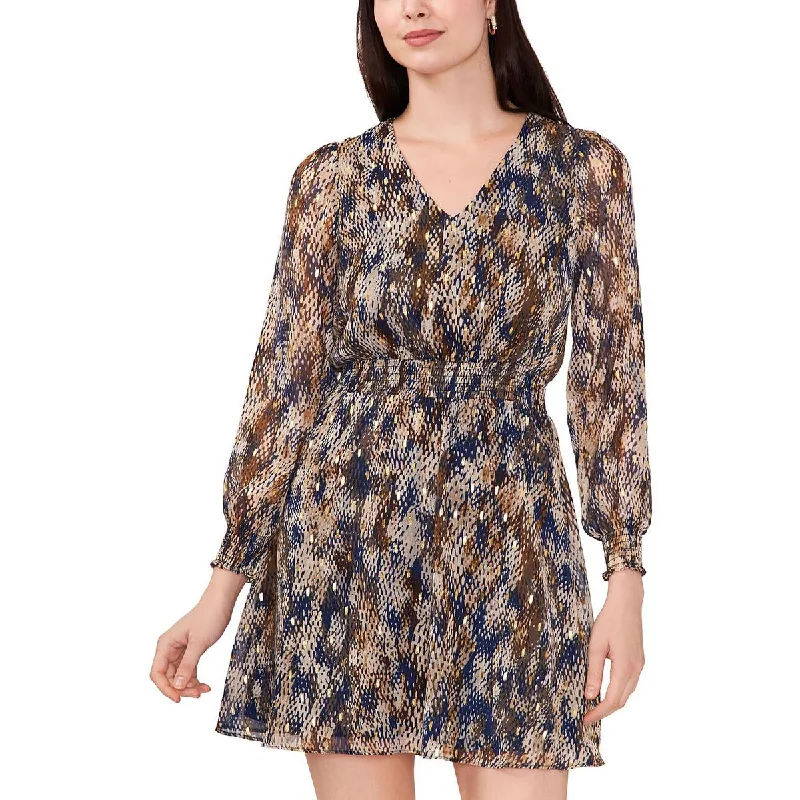 MSK Womens Petites Party Mini Fit & Flare Dress