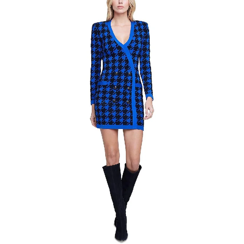 L'Agence Womens Odell Houndstooth Mini Sweaterdress