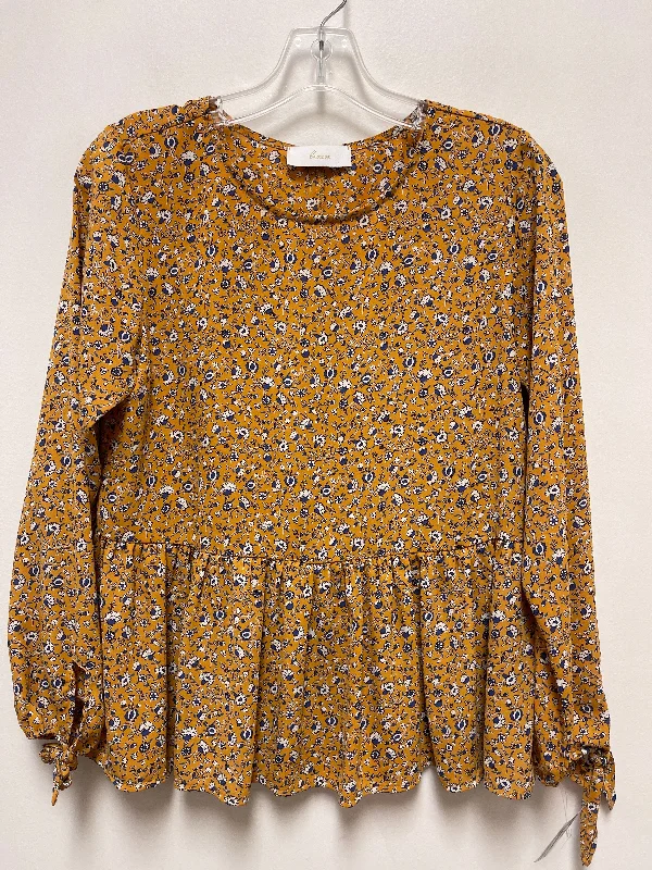 Top Long Sleeve By Braeve In Yellow, Size: M