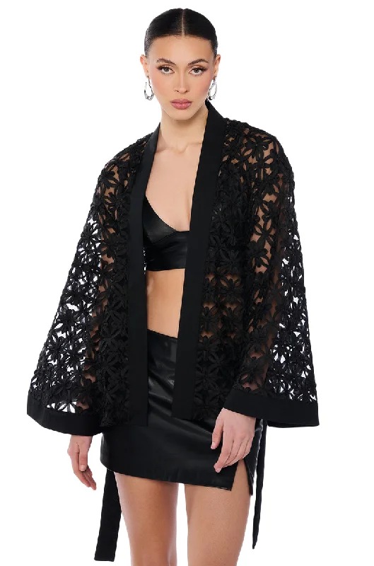 ENCHANTING BLACK LACED BLAZER