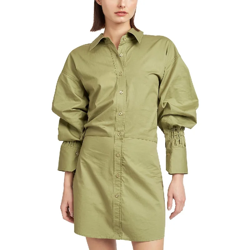 En Saison Womens Collar Mini Shirtdress