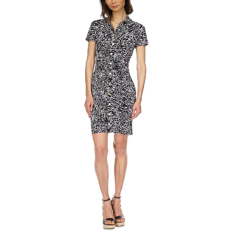 MICHAEL Michael Kors Womens Animal Print Mini Shirtdress