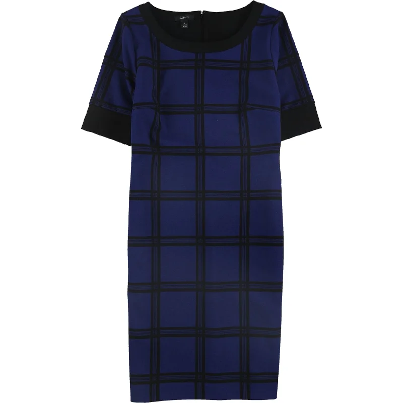 Alfani Womens Windowpane Midi Sheath Dress