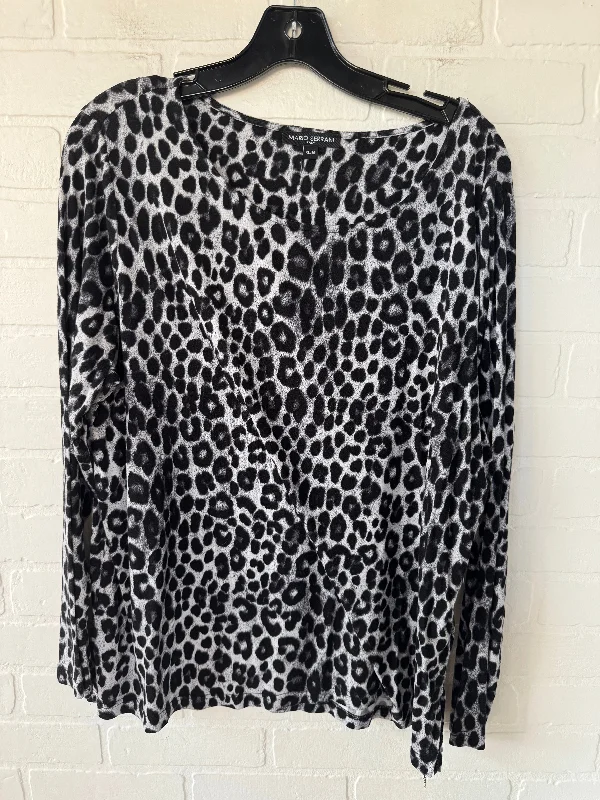 Top Long Sleeve By Mario Serrani In Black & Grey, Size: Xl