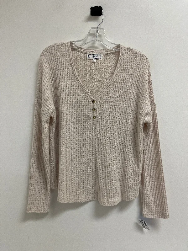 Top Long Sleeve By Hippie Rose In Cream, Size: Xl