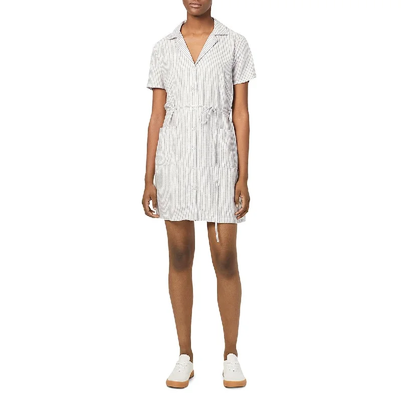 French Connection Womens Laiche Striped Mini Shirtdress