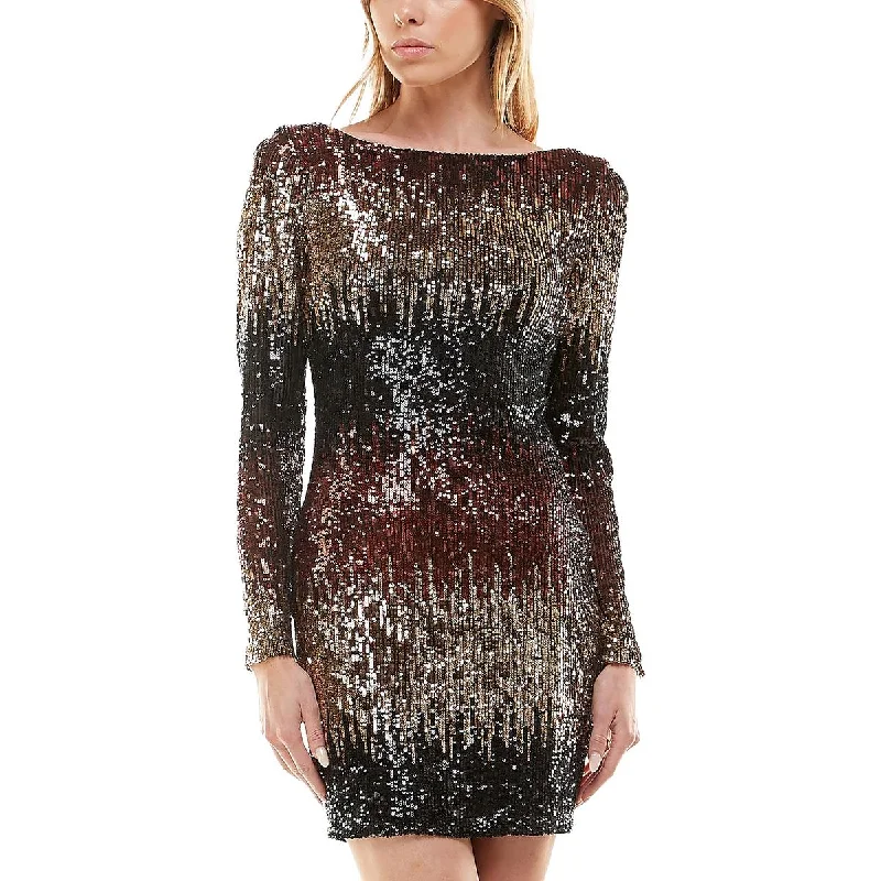 B. Darlin Womens Juniors Sequined Mini Bodycon Dress