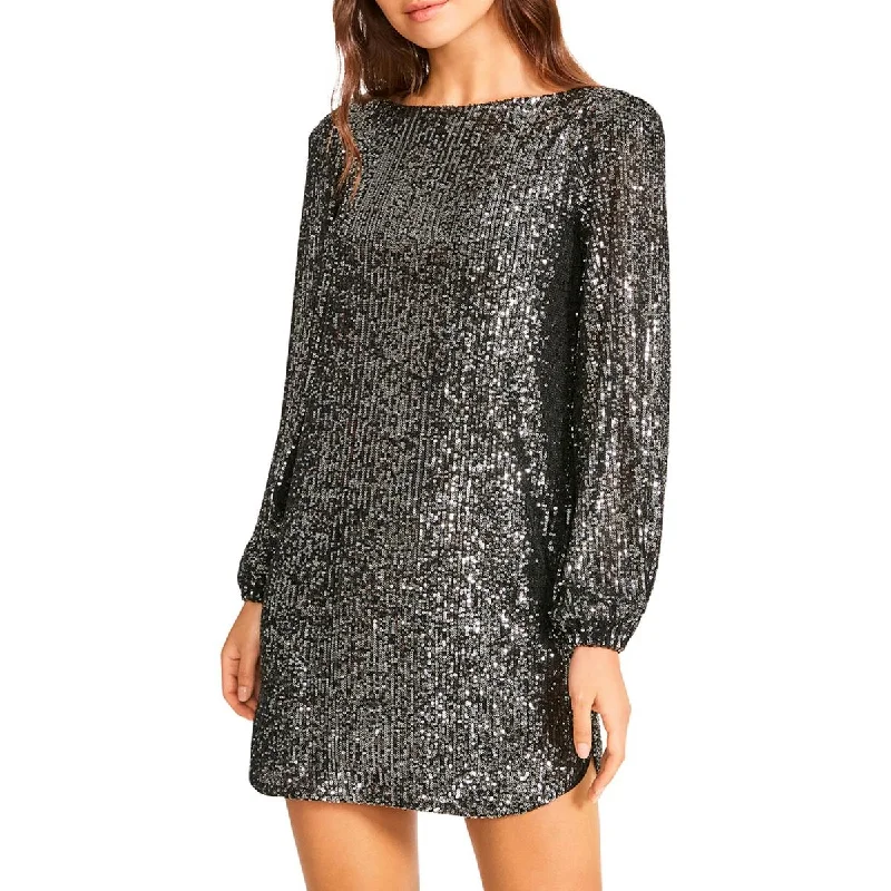 BB Dakota by Steve Madden Womens Delorean Sequined Mini Cocktail and Party Dress