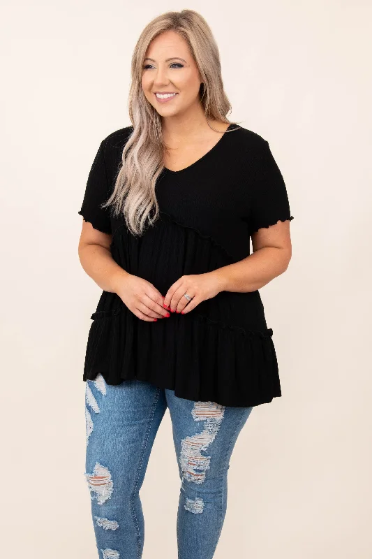 Sunday Softness Top, Black