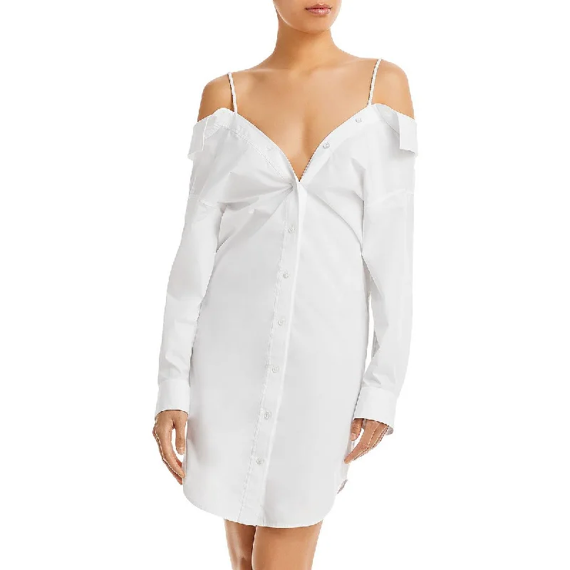 T by Alexander Wang Womens Collared Mini Shirtdress