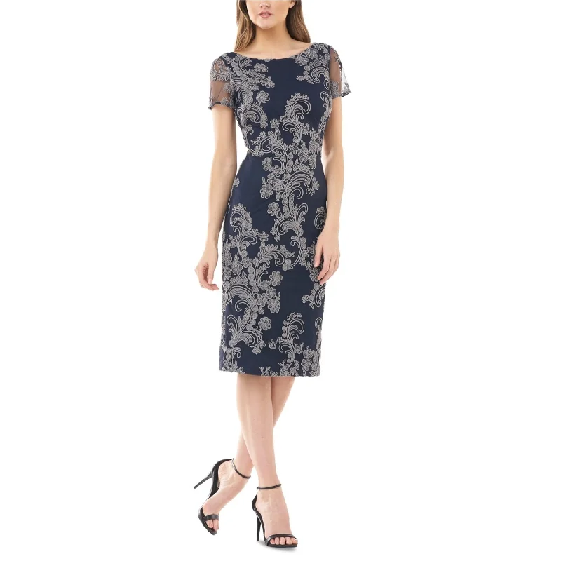 JS Collection Womens Floral Midi Dress, Blue, 2