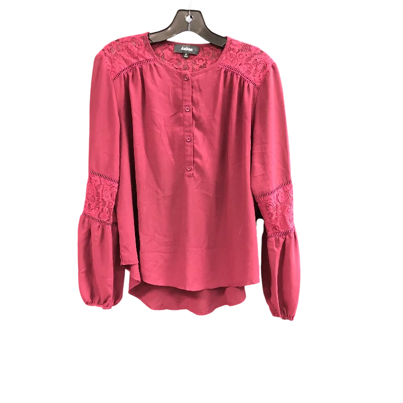 Top Long Sleeve By Aakaa In Red, Size: S