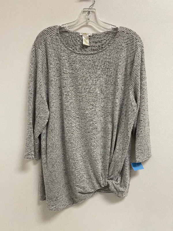 Top Long Sleeve By Matty M In Striped Pattern, Size: Xl