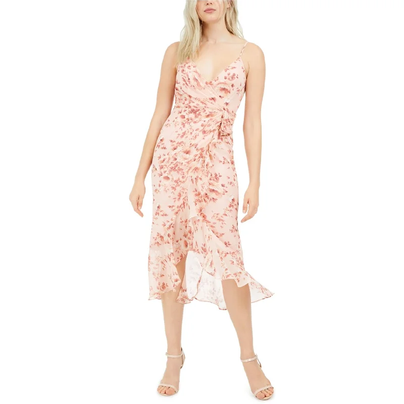 Bardot Womens Floral Midi Surplice Dress