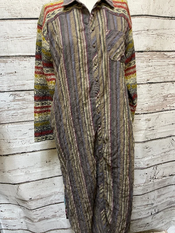 Tunic Long Sleeve By Aratta Silent Journey In Multi-colored, Size: M