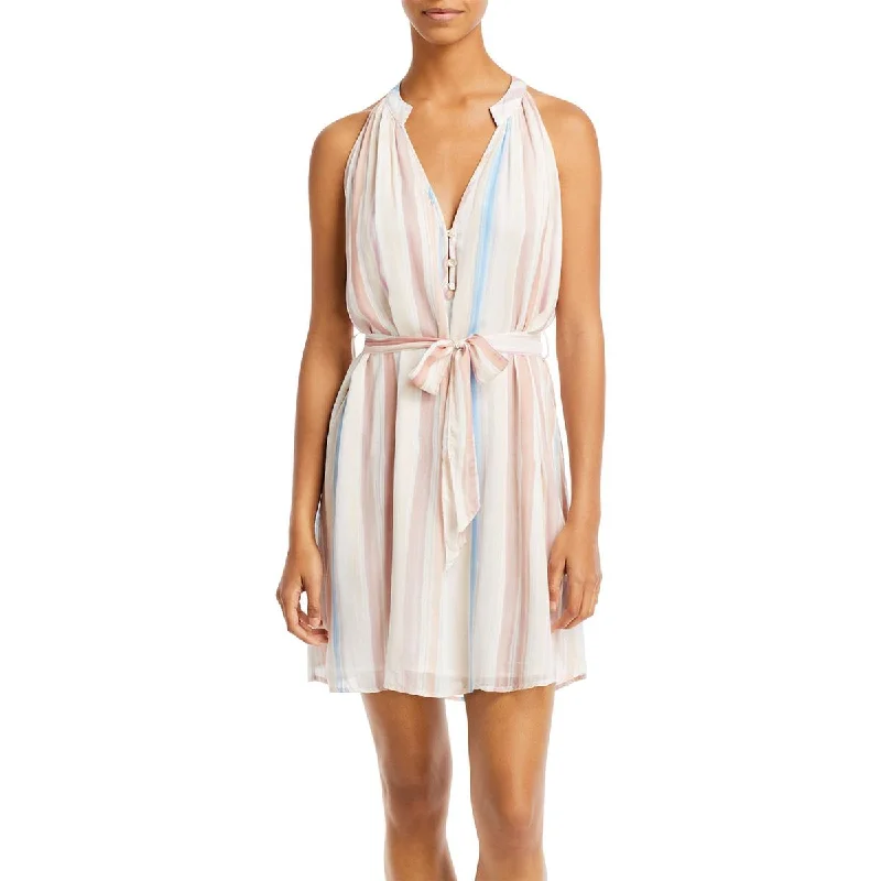 Bella Dahl Womens Striped Mini Halter Dress