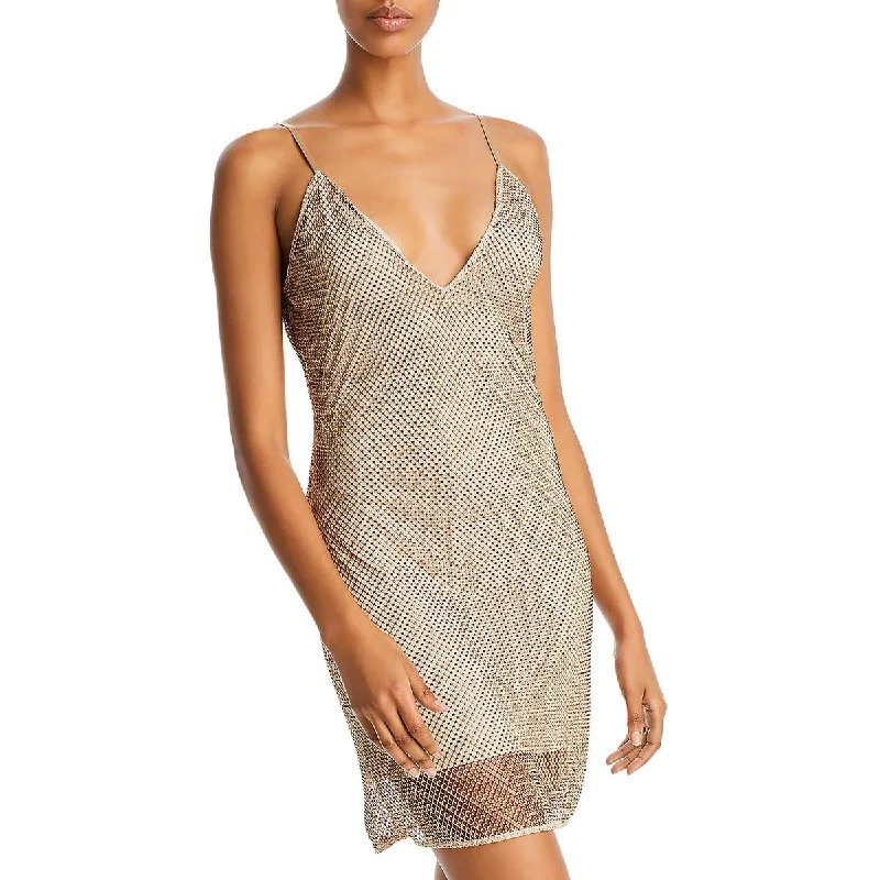 Ramy Brook Womens Embellished Mini Cocktail And Party Dress