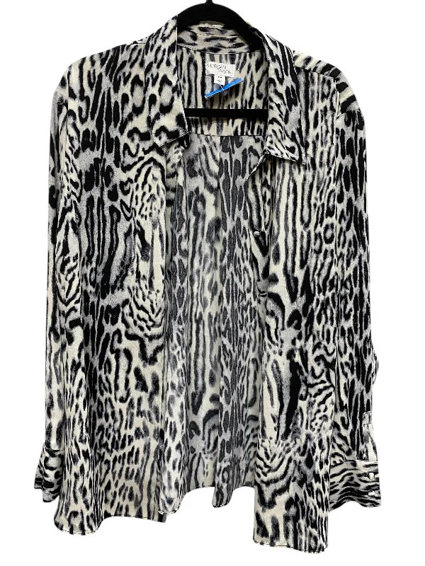 Top Long Sleeve By Morgan Taylor In Animal Print, Size: 2x