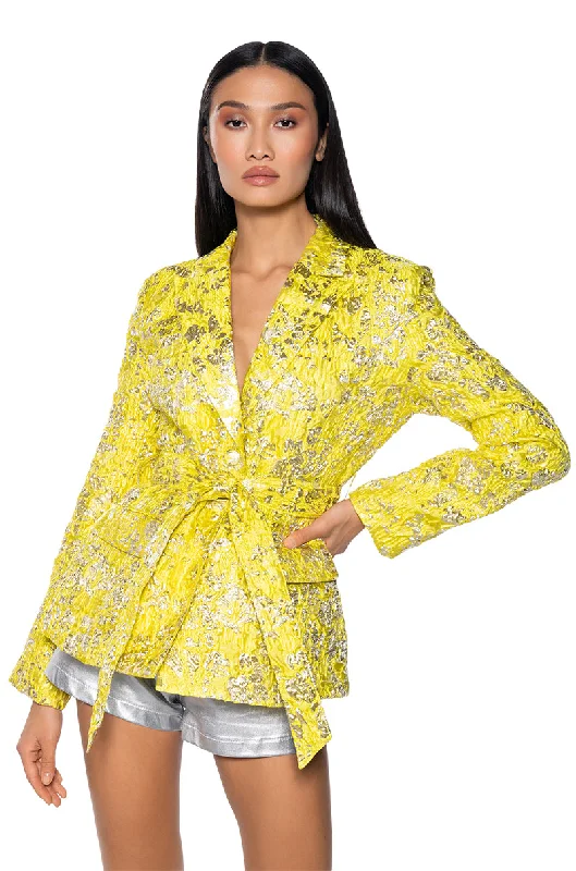 HOLIDAY BROCADE QUILTED LINED BLAZER