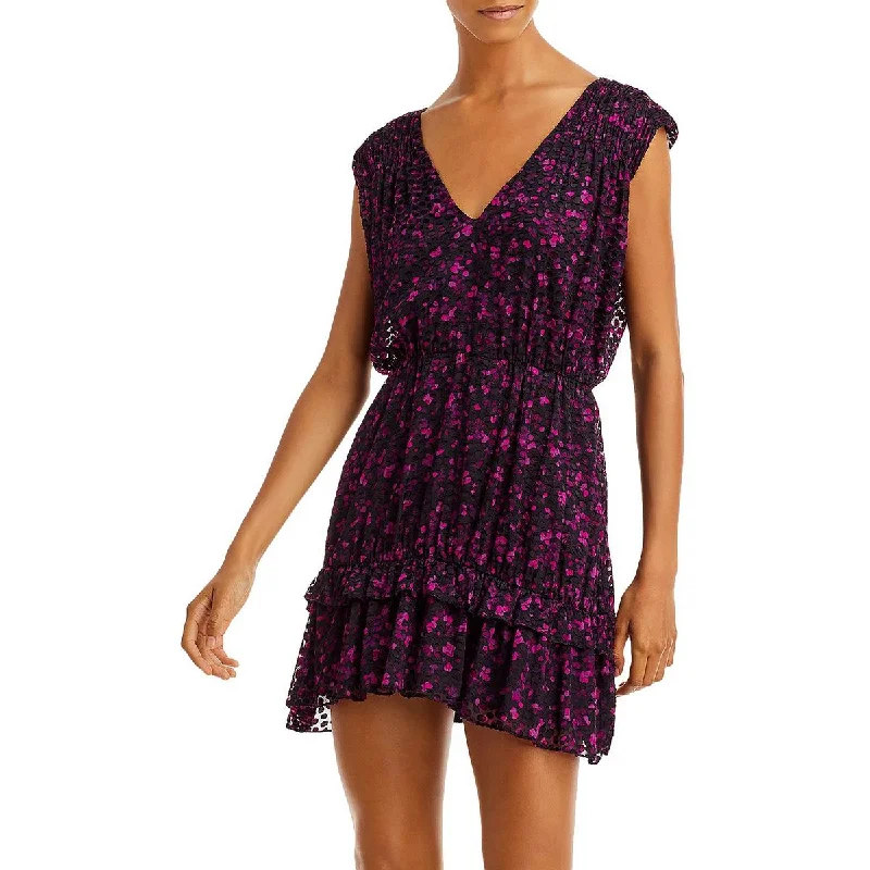 Ramy Brook Womens Romina Printed Mini Cocktail and Party Dress