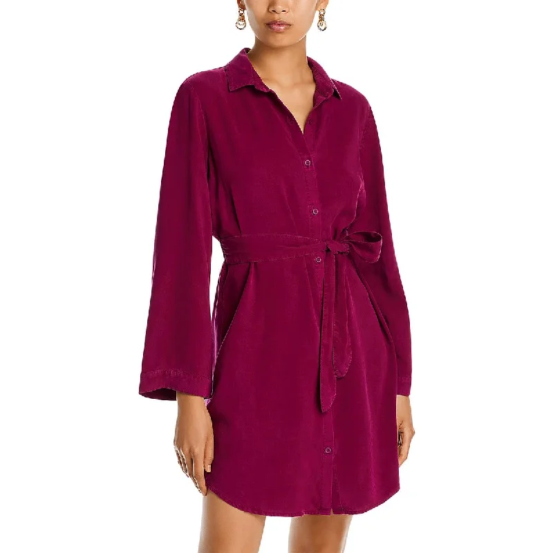 Bella Dahl Womens Tencel Mini Shirtdress