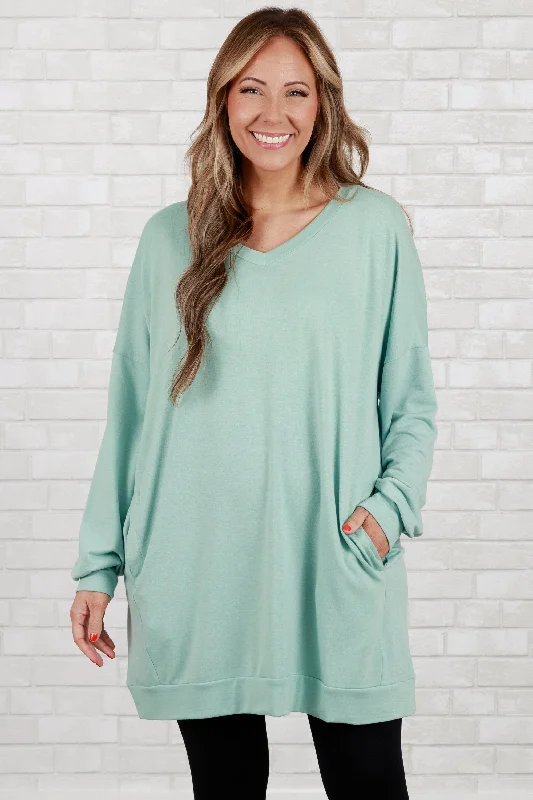 Take It All Tunic, Dusty Green