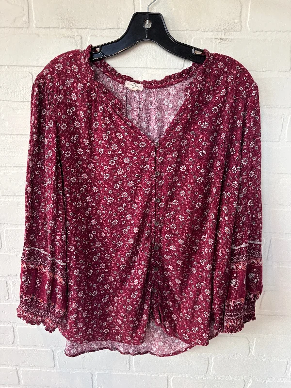 Top Long Sleeve By Clothes Mentor In Red, Size: Xl