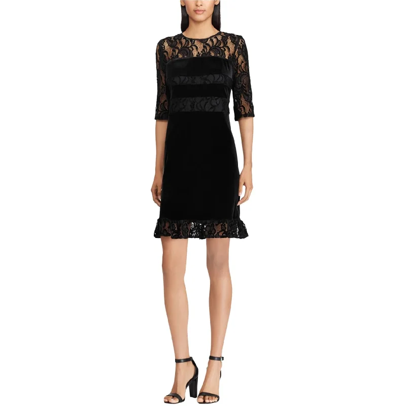 American Living Womens Velvet Lace Midi Dress