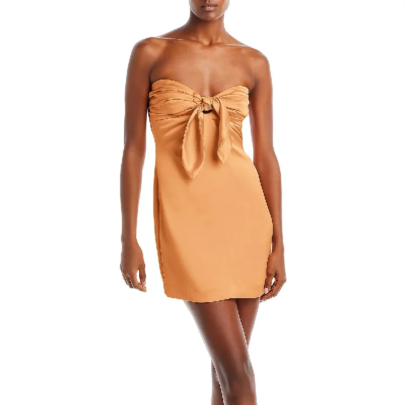 Ramy Brook Womens Orion Satin Mini Cocktail And Party Dress