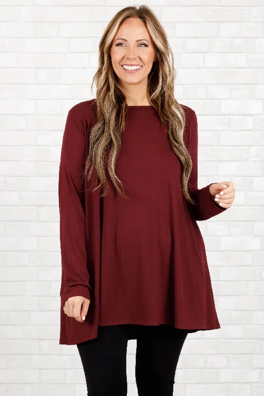 Be Honest With Me Tunic, Dark Burgundy