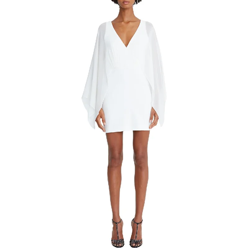 Halston Womens Rylee Crepe Mini Cocktail and Party Dress