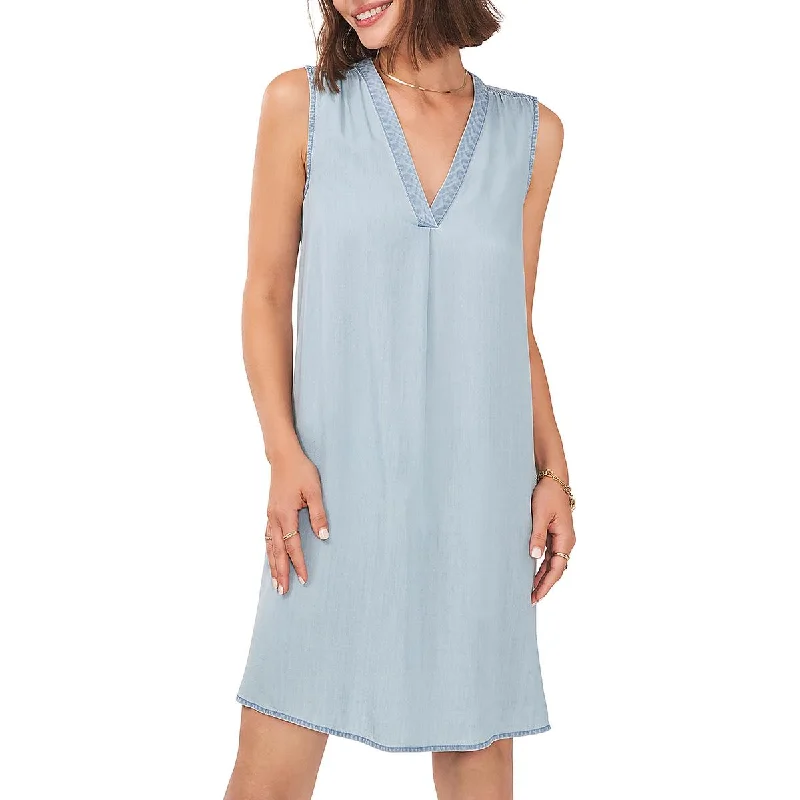 Vince Camuto Womens V Neck Mini Shift Dress