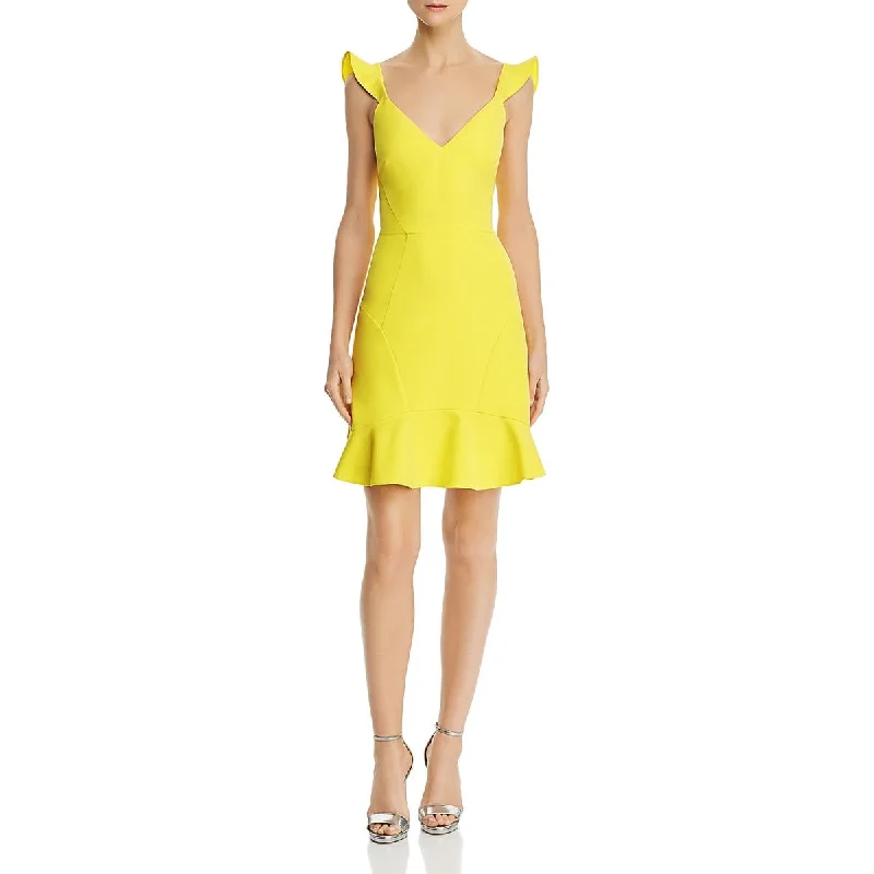 Aidan by Aidan Mattox Womens Ruffled Mini Cocktail And Party Dress