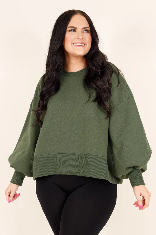 Feeling Free Pullover, Army Green