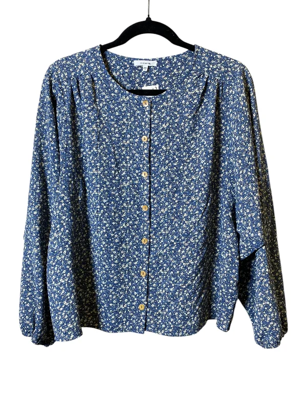 Top Long Sleeve By Pleione In Floral Print, Size: M