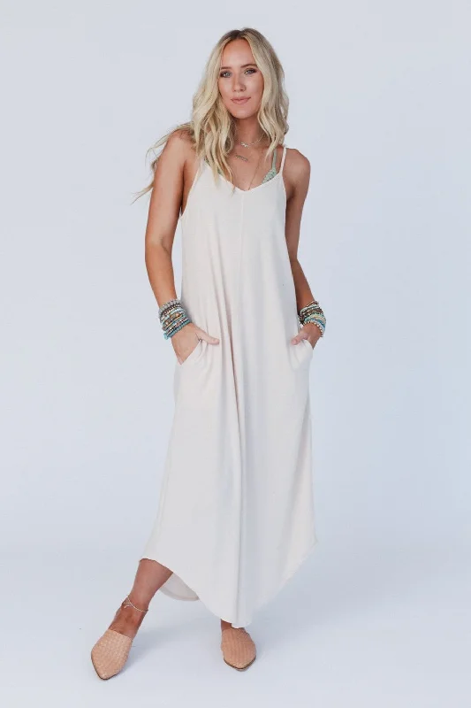 The Nest Perfect Round Hem Bralette Maxi Dress - Coconut