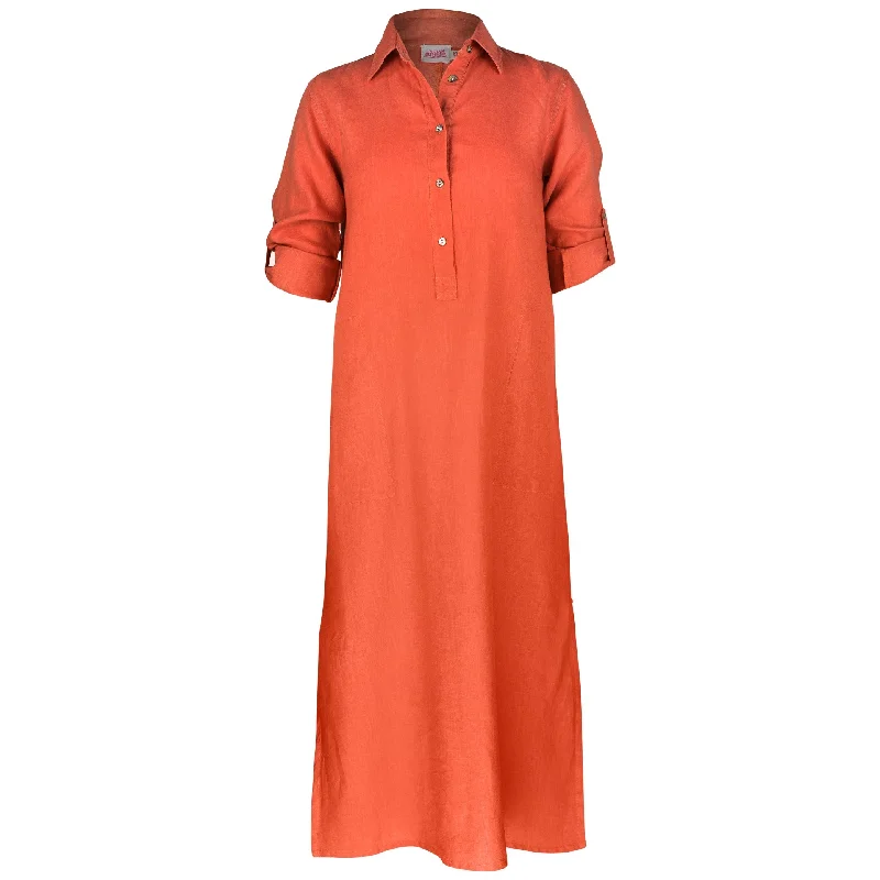 LIBBY MAXI SHIRT DRESS PEACH