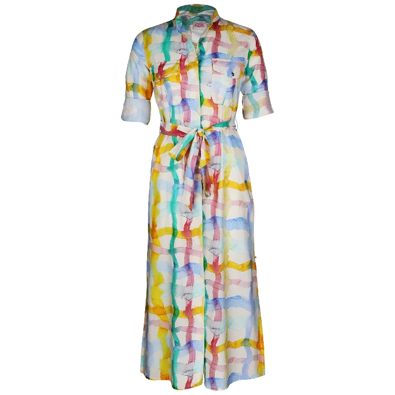 Nellie Safari Maxi Dress Watercolour Check