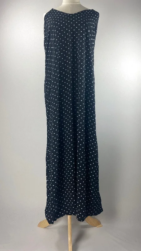 Spaghetti Strap Polka Dot Maxi Dress, Black