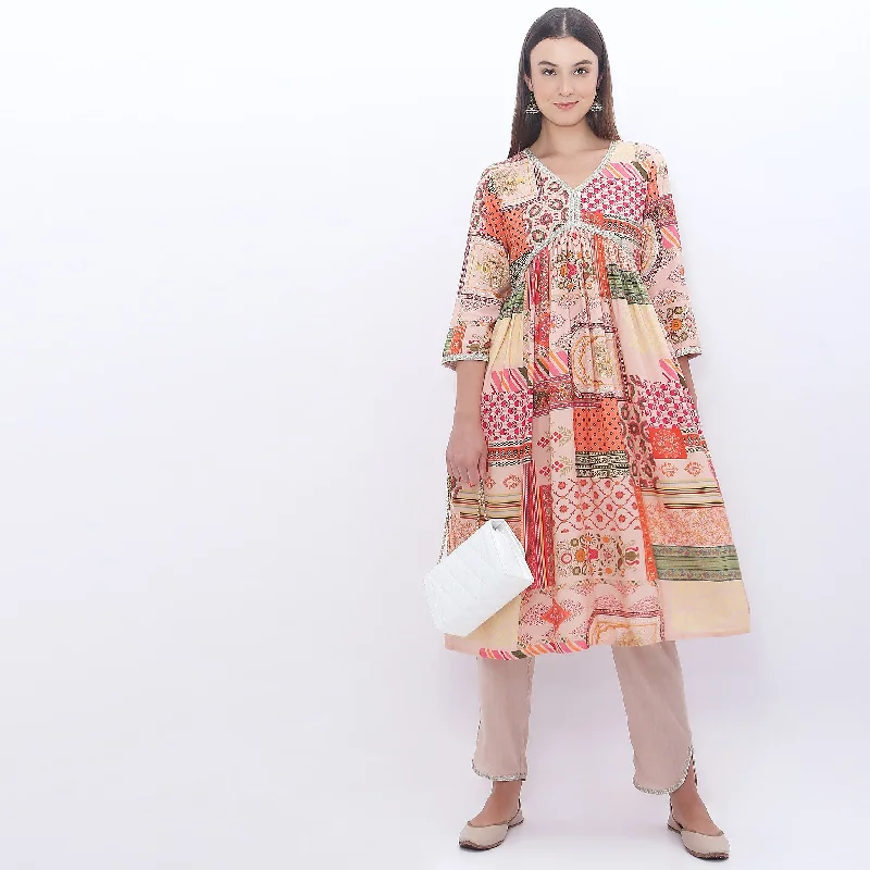 Flare Fit Printed Kurta