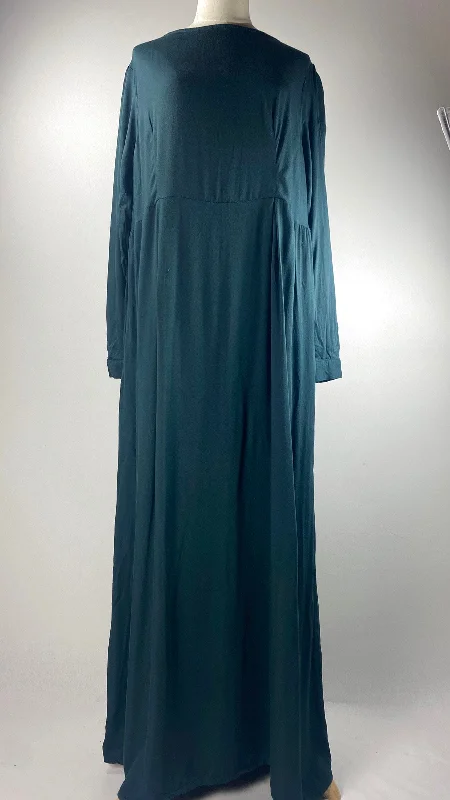 Long Sleeve Solid Maxi Dress, Teal