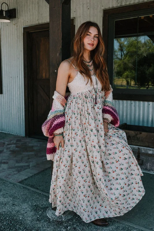 Hidden Hills Floral Maxi Dress - Peach