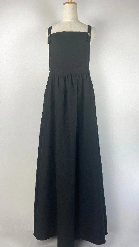 Apron Maxi Dress, Black