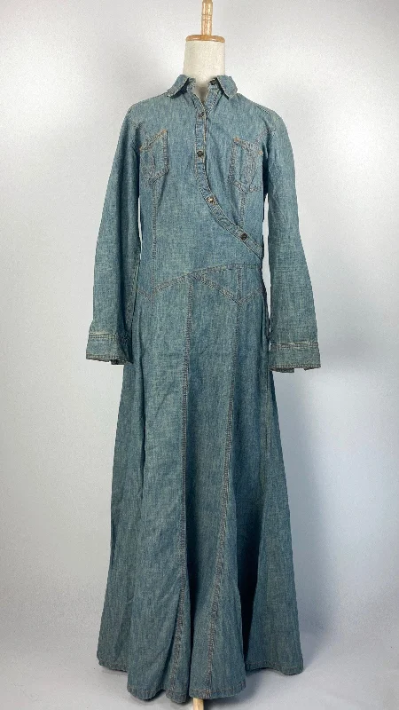 Long Sleeve Denim Maxi Dress