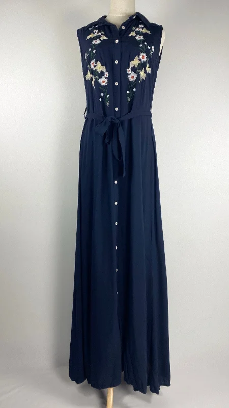 Sleeveless Fully Lined Maxi Dress, Navy