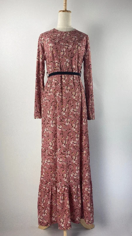 Long Sleeve Printed Maxi Dress, Rose