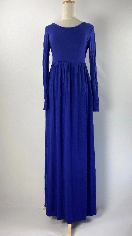 Long Sleeve Soft Stretch Maxi Dress, Royal Blue