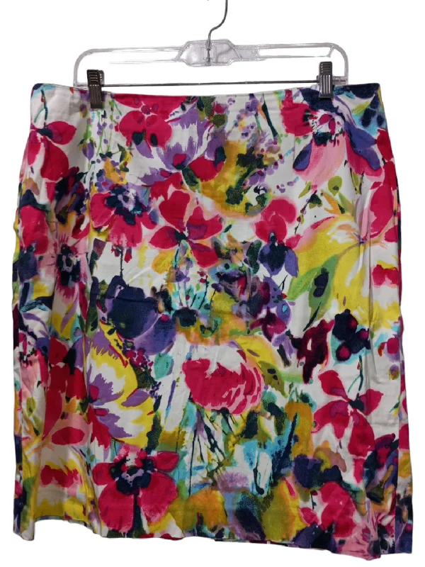 Floral Print Skirt Midi Jones Wear, Size L